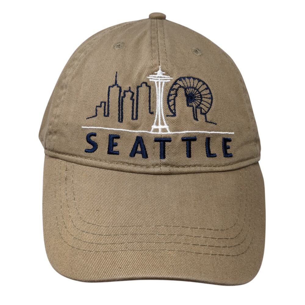 Seattle Slideback Hat Solid Brown One Size Adjustable Embroidered